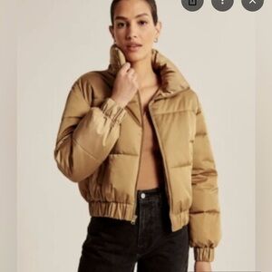 ABERCROMBIE & FITCH Ultra Mini Puffer White / Cream Puffer Jacket Sz Lg